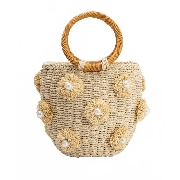 MELIE BIANCO Handbags - NEW MELIE BIANCO women's mary straw vegan top handle bag in natural